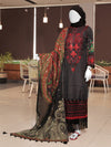Black Embroidered 3Pc Stitched Suit | PLS-24-7581