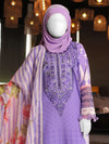 Purple Embroidered 3Pc Stitched Suit | PLS-24-7582