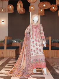 White Embroidered 3Pc Stitched Suit | PLS-24-7586