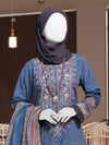 Blue Embroidered 3Pc Stitched Suit | PLS-24-7589