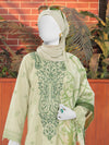 Green Embroidered 3Pc Stitched Suit | PLS-24-7592