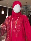 Pink Embroidered 3Pc Stitched Suit | PLS-24-7593