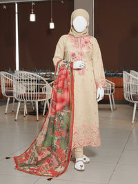 Fawn Embroidered 3Pc Stitched Suit | PLS-24-7594