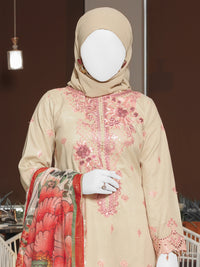 Fawn Embroidered 3Pc Stitched Suit | PLS-24-7594