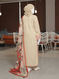 Fawn Embroidered 3Pc Stitched Suit | PLS-24-7594