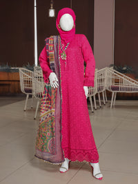 Pink Embroidered 3Pc Stitched Suit | PLS-24-7596