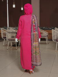 Pink Embroidered 3Pc Stitched Suit | PLS-24-7596