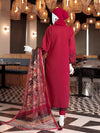 Red Embroidered 3Pc Stitched Suit | PLS-24-7600
