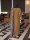 Brown Embroidered 3Pc Stitched Suit | PLS-24-7601