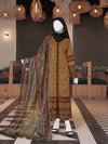 Brown Embroidered 3Pc Stitched Suit | PLS-24-7603