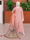 Pink Embroidered 3Pc Stitched Suit | PLS-24-7605