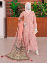 Pink Embroidered 3Pc Stitched Suit | PLS-24-7605