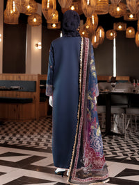 Blue Embroidered 3Pc Stitched Suit | PLS-24-7607