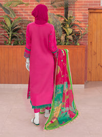 Pink Embroidered 3Pc Stitched Suit | PLS-24-7608