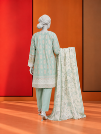 3Pc Stitched Lawn Embroidered Suit | PLS-24-1269A