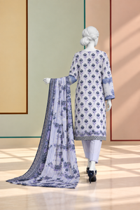 3Pc Stitched Lawn Embroidered Suit | PLS-24-1287B