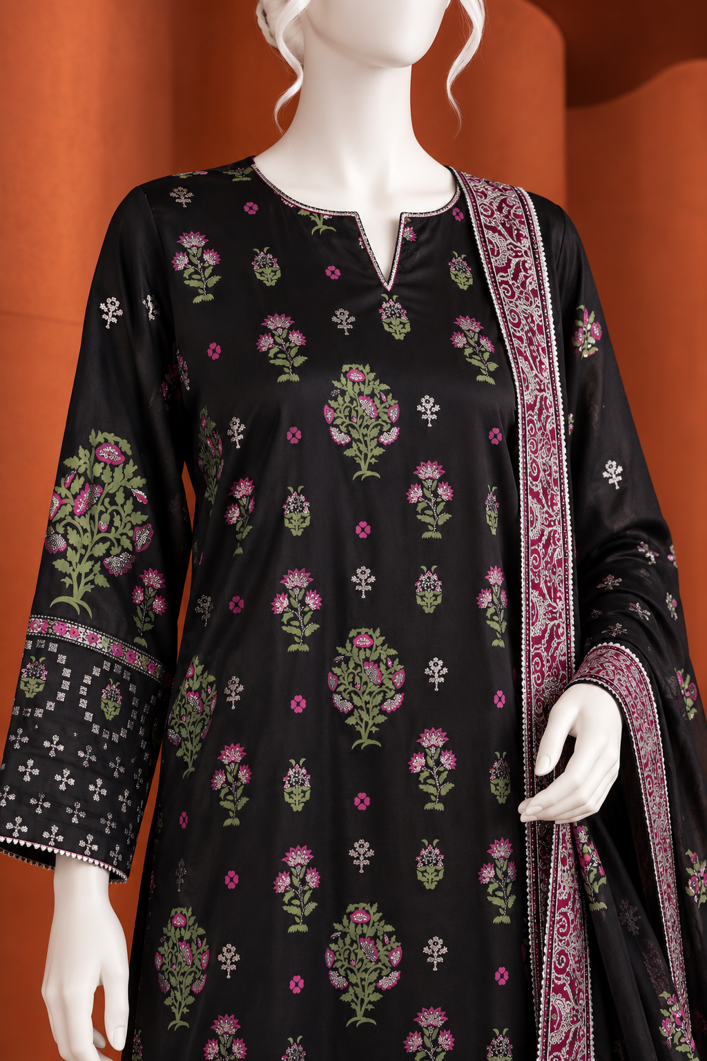 Charmuese 3Pc Stitched Suit | PJPWS-260566