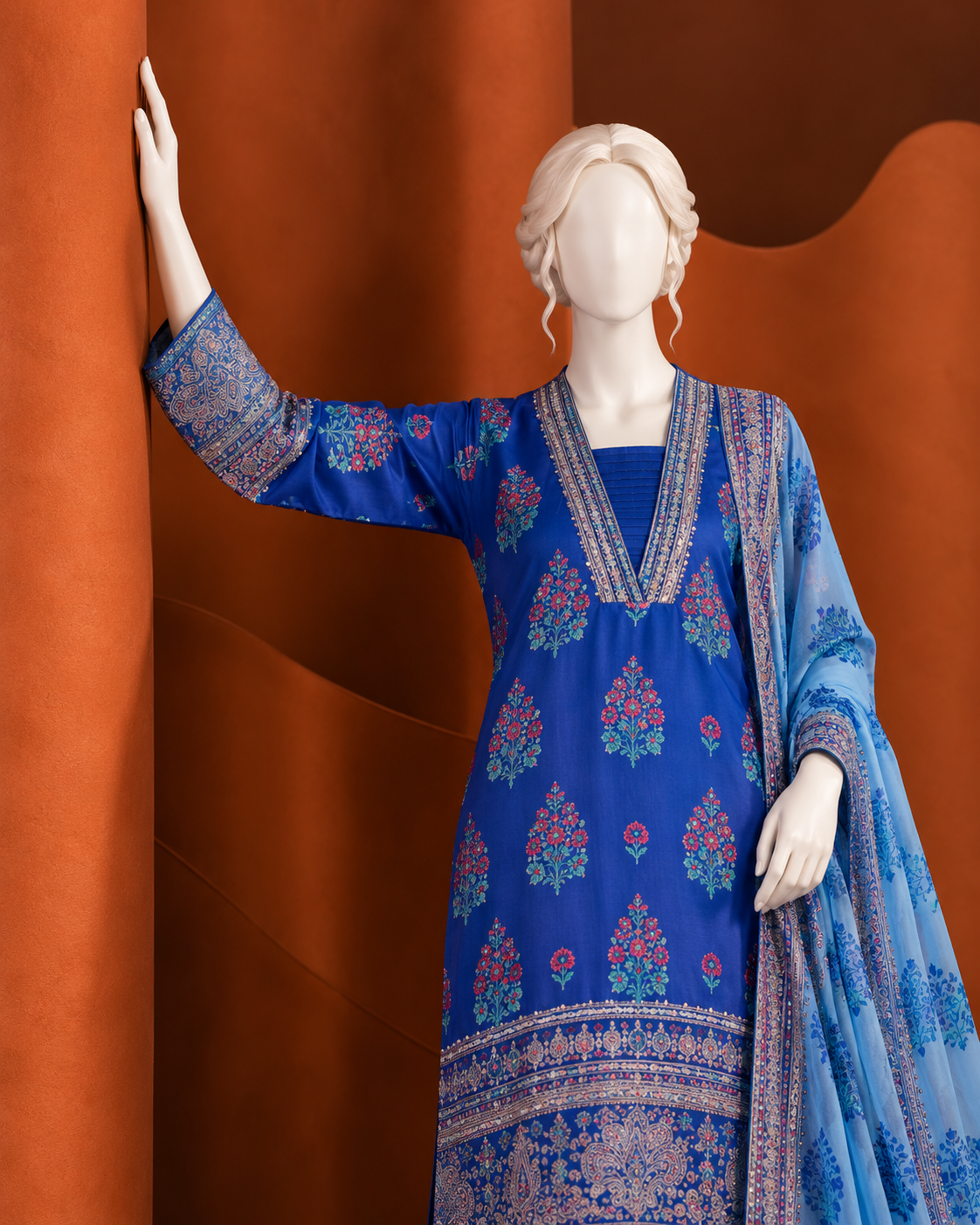 Charmuese 3Pc Stitched Suit | PJPWS-260567