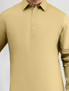 Mustard Cotton Kameez Shalwar | PMKS-10007