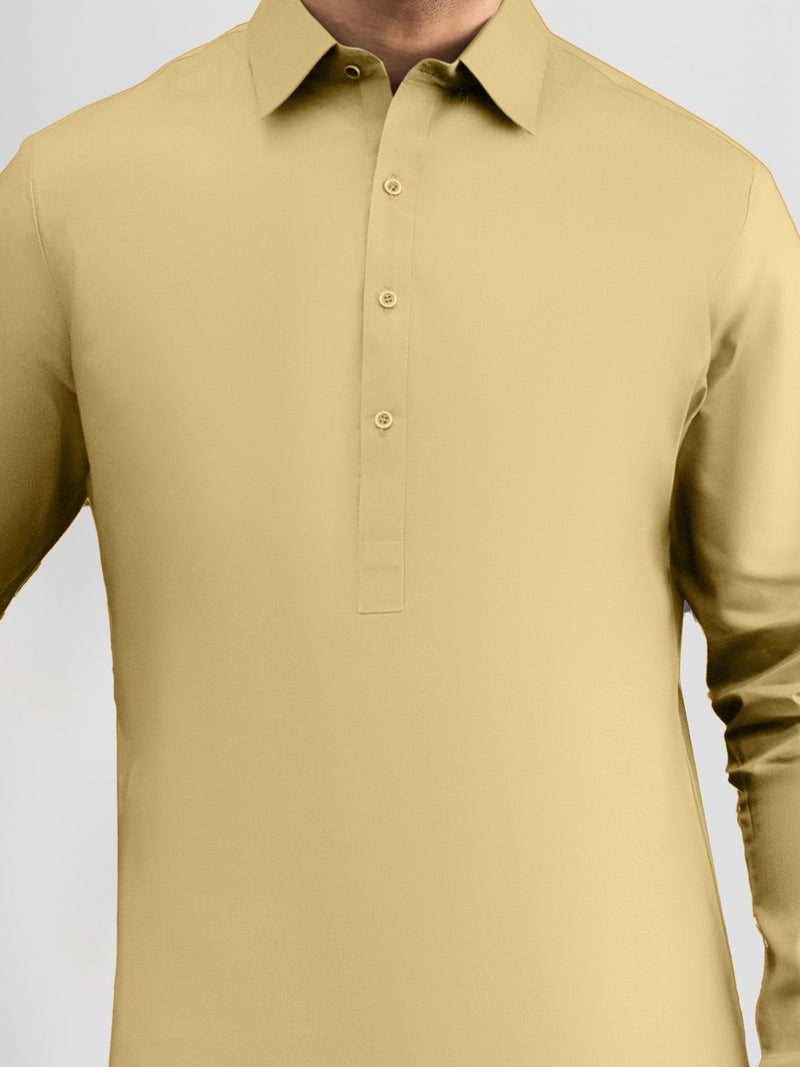 Mustard Cotton Kameez Shalwar | PMKS-10007