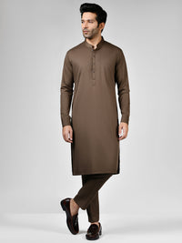 Brown Blended Kurta Trouser | PMKT-10018