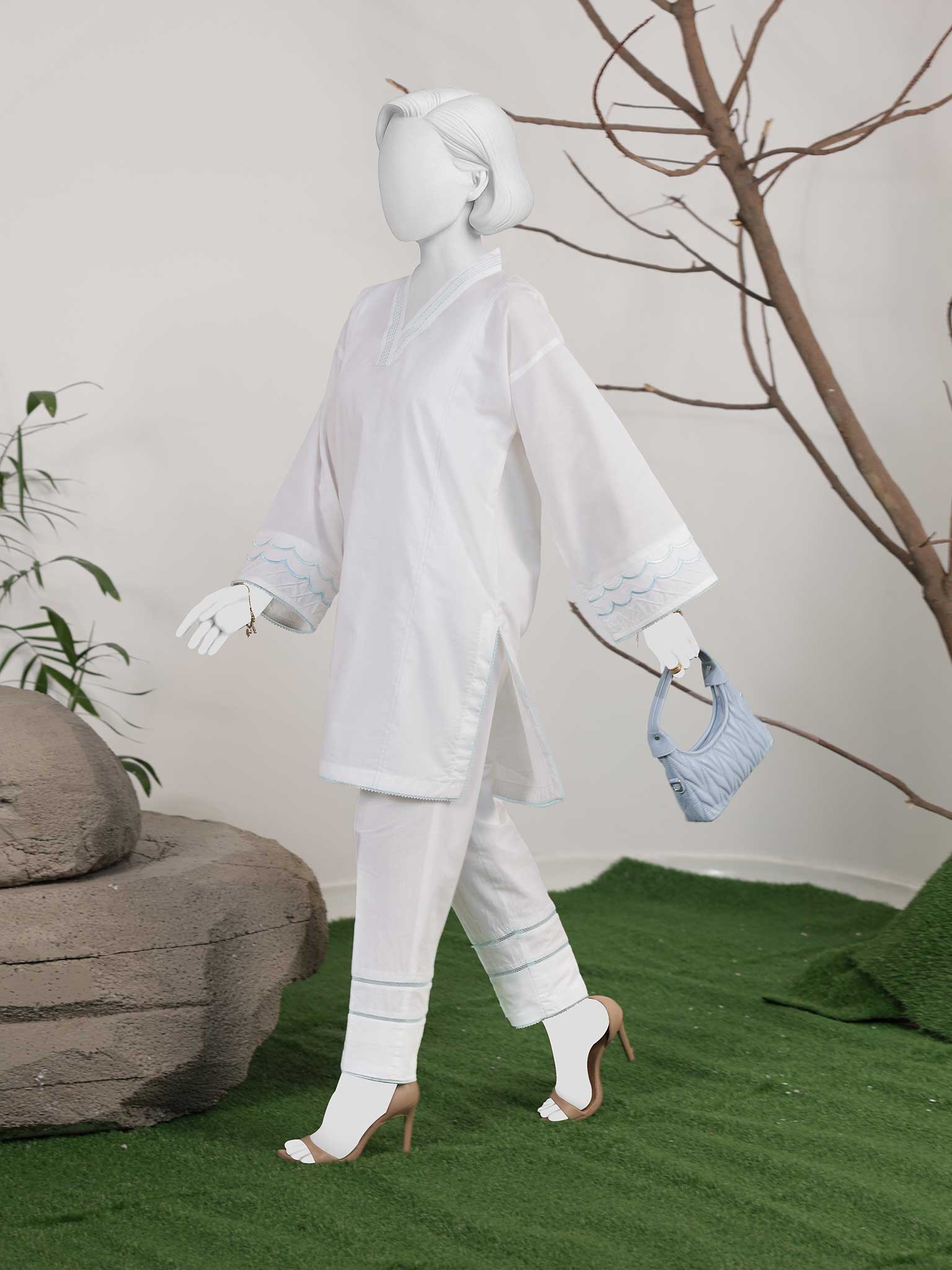 2Pc Stitched Imported Cotton Suit | PJ-AZW-01