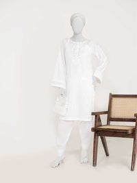 2Pc Stitched Imported Cotton Embroidered Suit | PJ-AZW-07