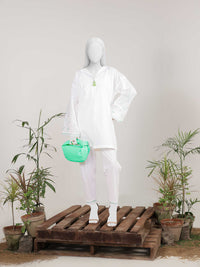 2Pc Stitched Imported Cotton Embroidered Suit | PJ-AZW-08