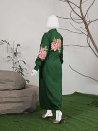 1Pc Stitched Imported Cotton Long Embroidered Dress | PJ-AZW-09