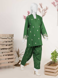2Pc Stitched Imported Cotton Embroidered Suit | PJ-AZW-13