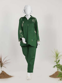 2Pc Stitched Imported Cotton Embroidered Suit | PJ-AZW-18