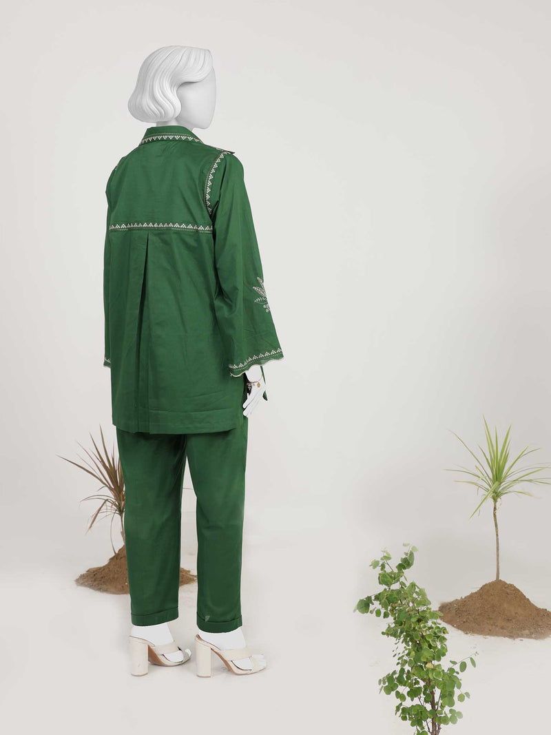 2Pc Stitched Imported Cotton Embroidered Suit | PJ-AZW-18