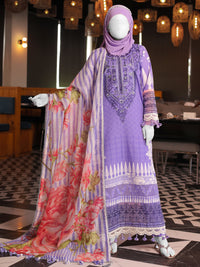 Purple Embroidered 3Pc Unstitched Suit | PJ-ESSU-24-0701