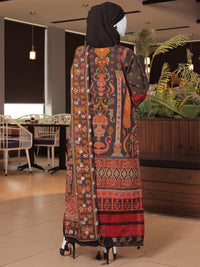 Black Embroidered 3Pc Unstitched Suit | PJ-ESSU-24-0709