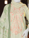 Green Embroidered 3Pc Unstitched Suit | PJ-ESSU-24-0716