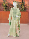 Green Embroidered 3Pc Unstitched Suit | PJ-ESSU-24-0727