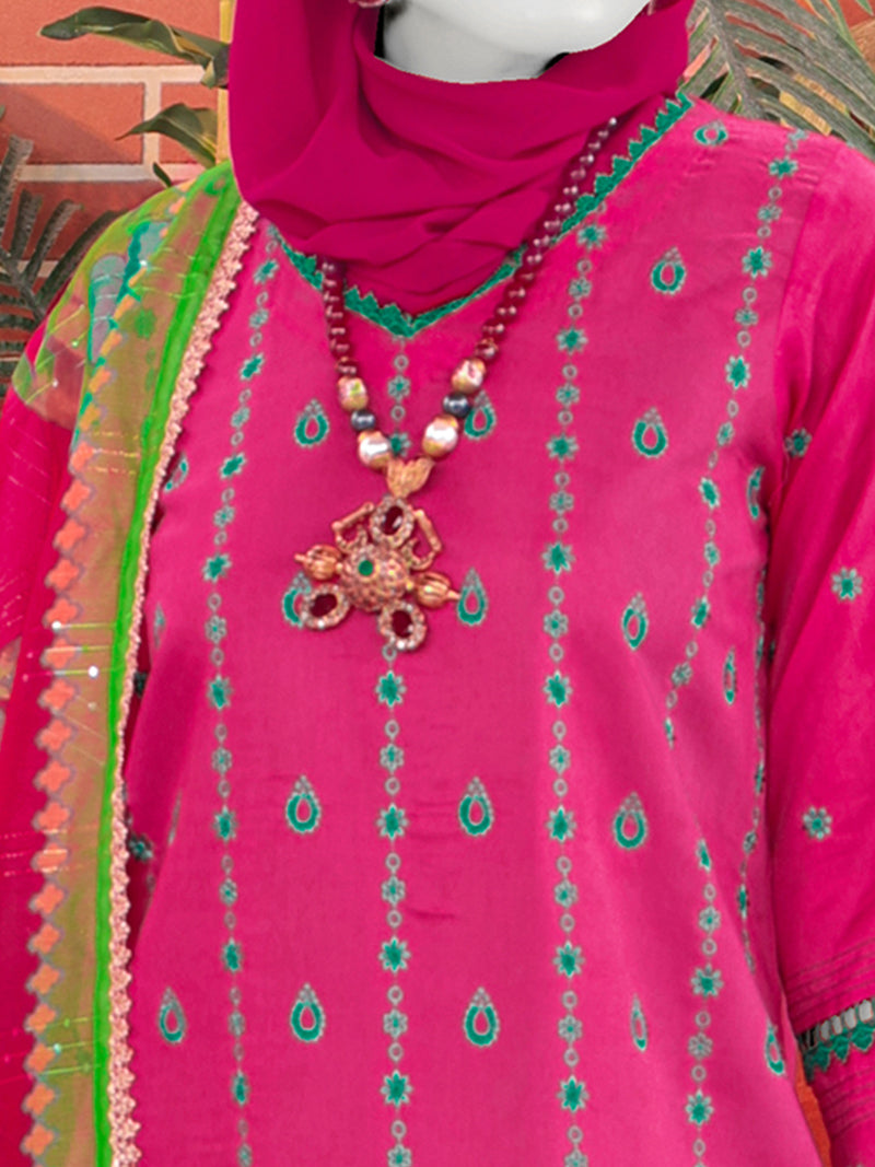 Pink Embroidered 3Pc Unstitched Suit | PJ-ESSU-24-0729