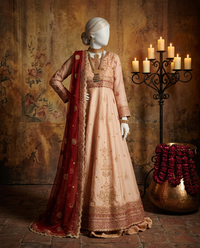Onion Pink Chiffon Embroidered 3Pc Unstitched Suit | PJ-LUX-U-24-0705