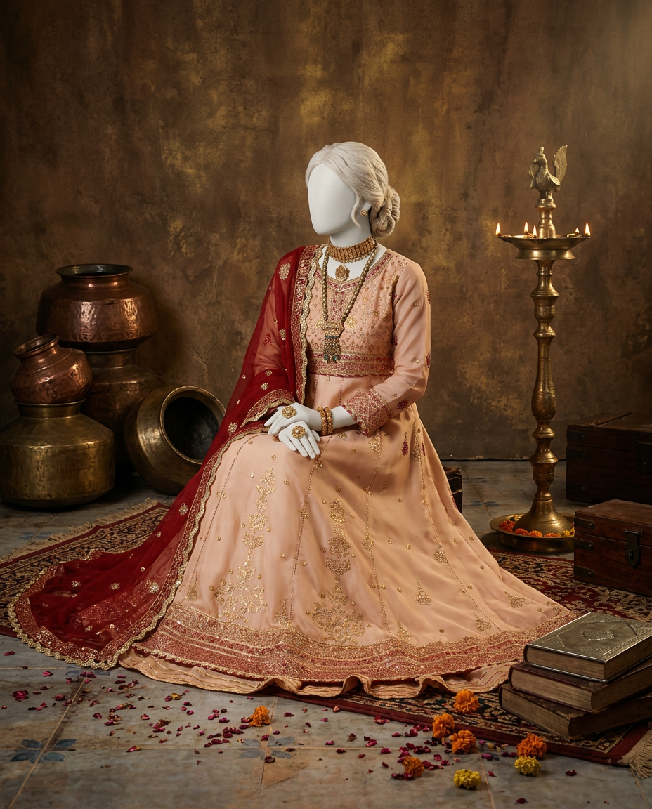 Onion Pink Chiffon Embroidered 3Pc Unstitched Suit | PJ-LUX-U-24-0705