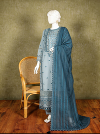 Luxury Embroidered 3Pc Unstitched Suit | PJ-PWU-240813