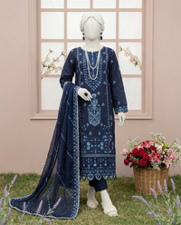 Luxury Embroidered 3Pc Unstitched Suit | PJ-PWU-240818