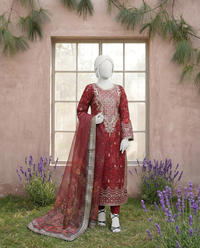 Luxury Embroidered 3Pc Unstitched Suit | PJ-PWU-240826