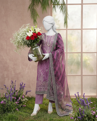 Luxury Embroidered 3Pc Unstitched Suit | PJ-PWU-240827
