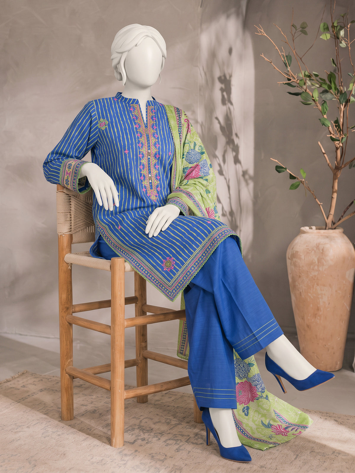 Printed Embroidered Khaddar Unstitched Suit | PJBCKU261164A