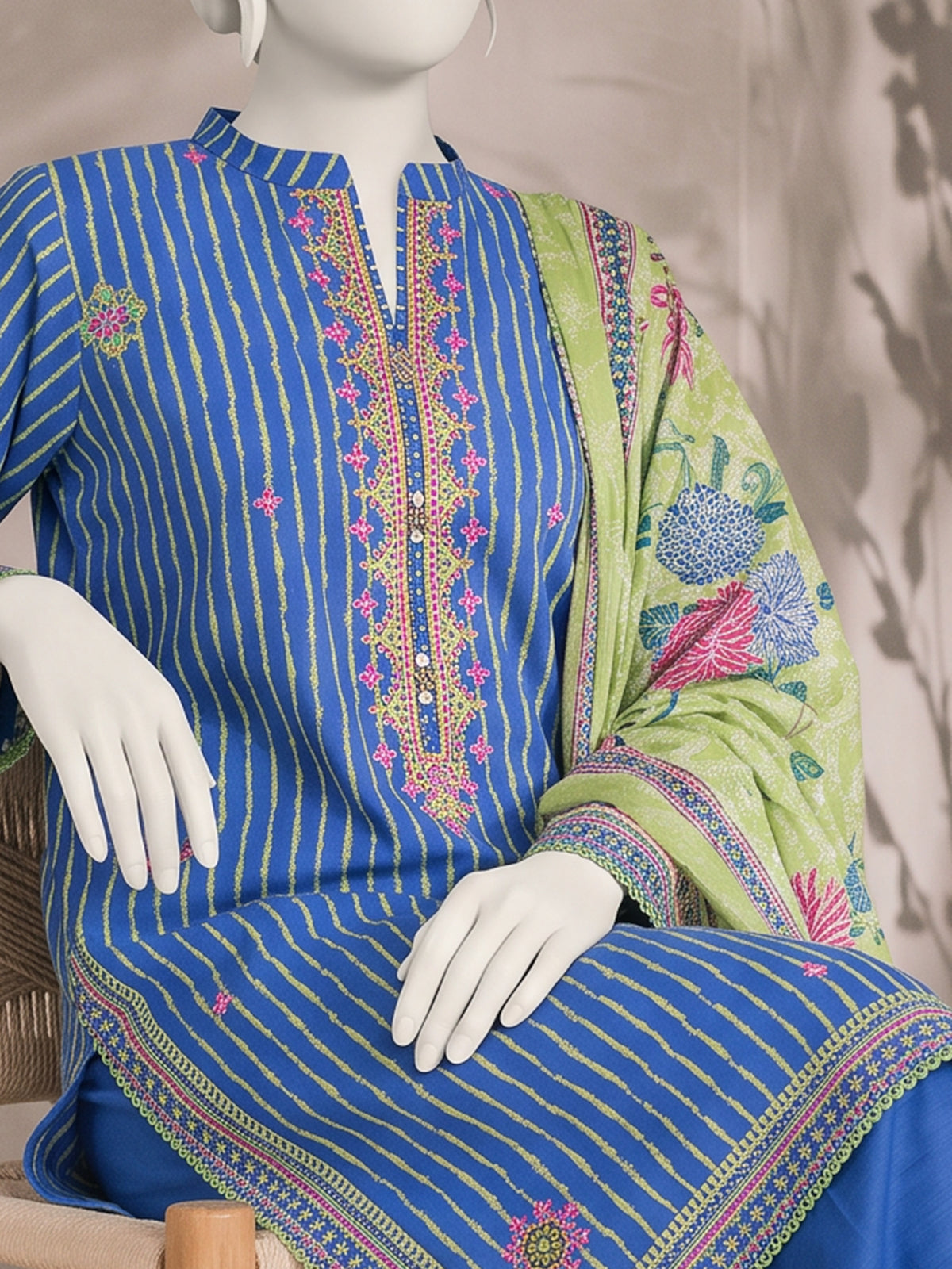 Printed Embroidered Khaddar Unstitched Suit | PJBCKU261164A