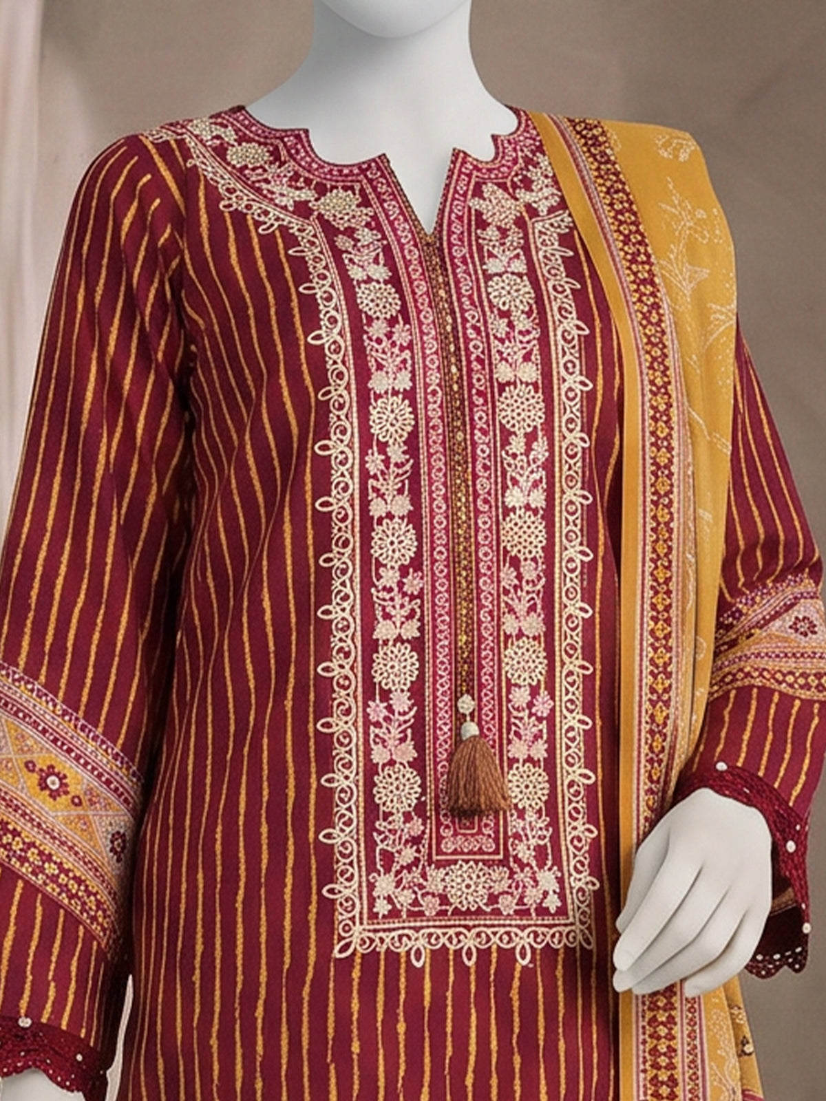 Printed Embroidered Khaddar Unstitched Suit | PJBCKU261164B