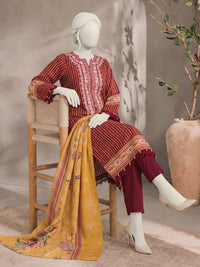 Printed Embroidered Khaddar Unstitched Suit | PJBCKU261164B