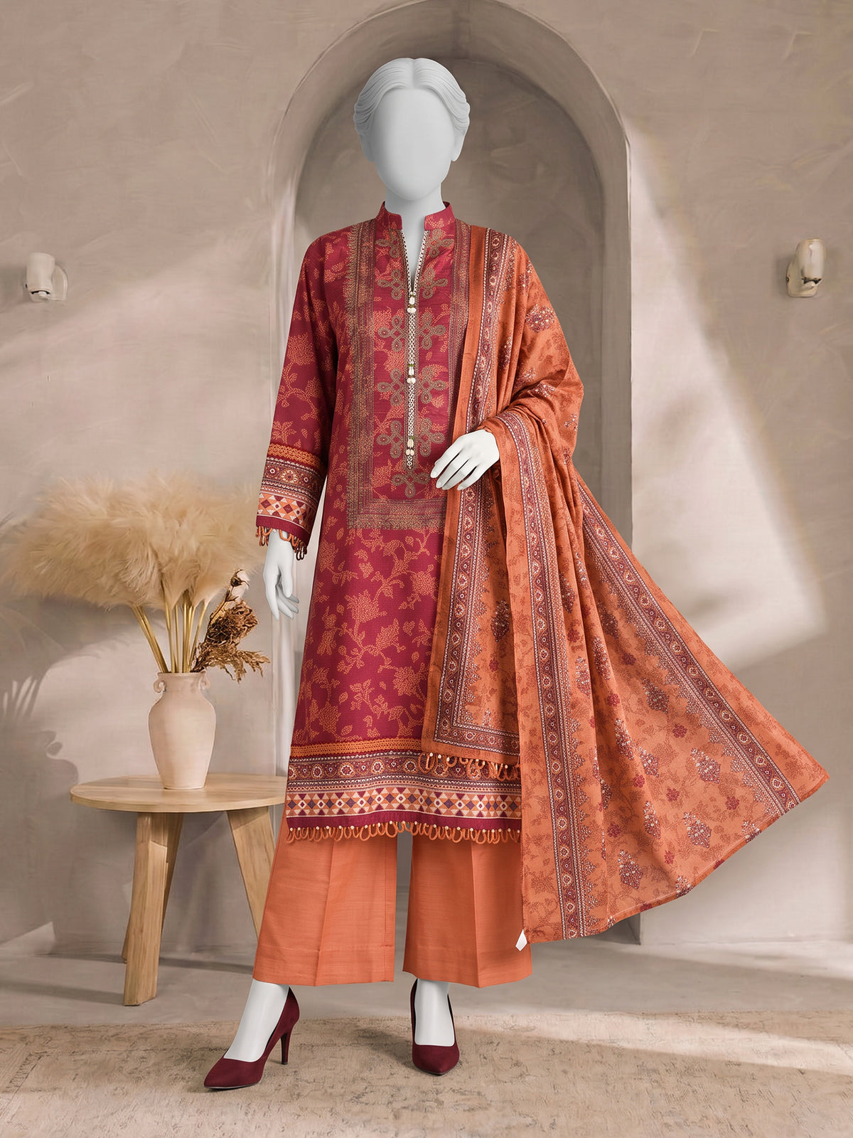 Printed Embroidered Khaddar Unstitched Suit | PJBCKU261166A
