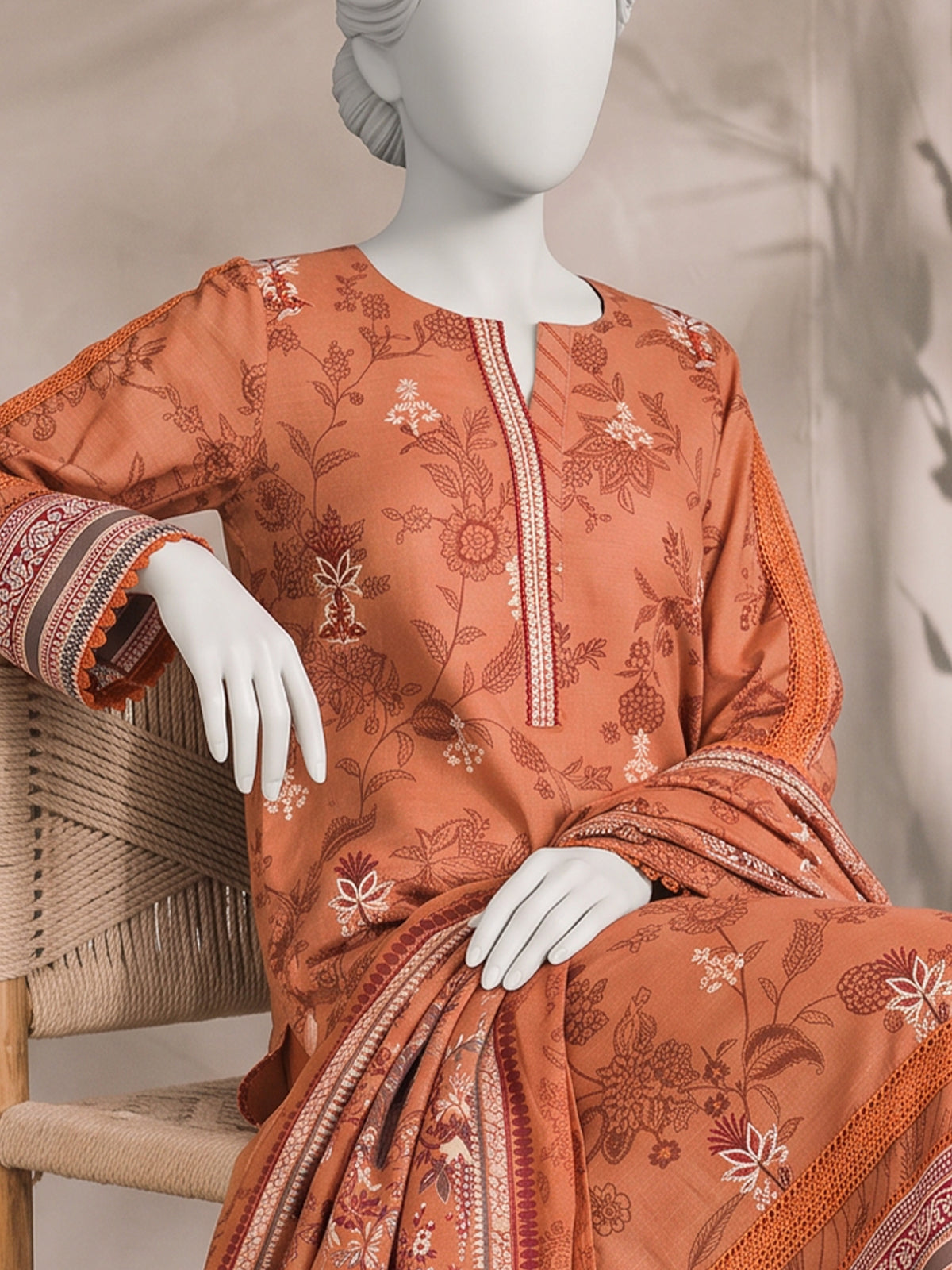 Printed Embroidered Khaddar Unstitched Suit | PJBCKU261167A