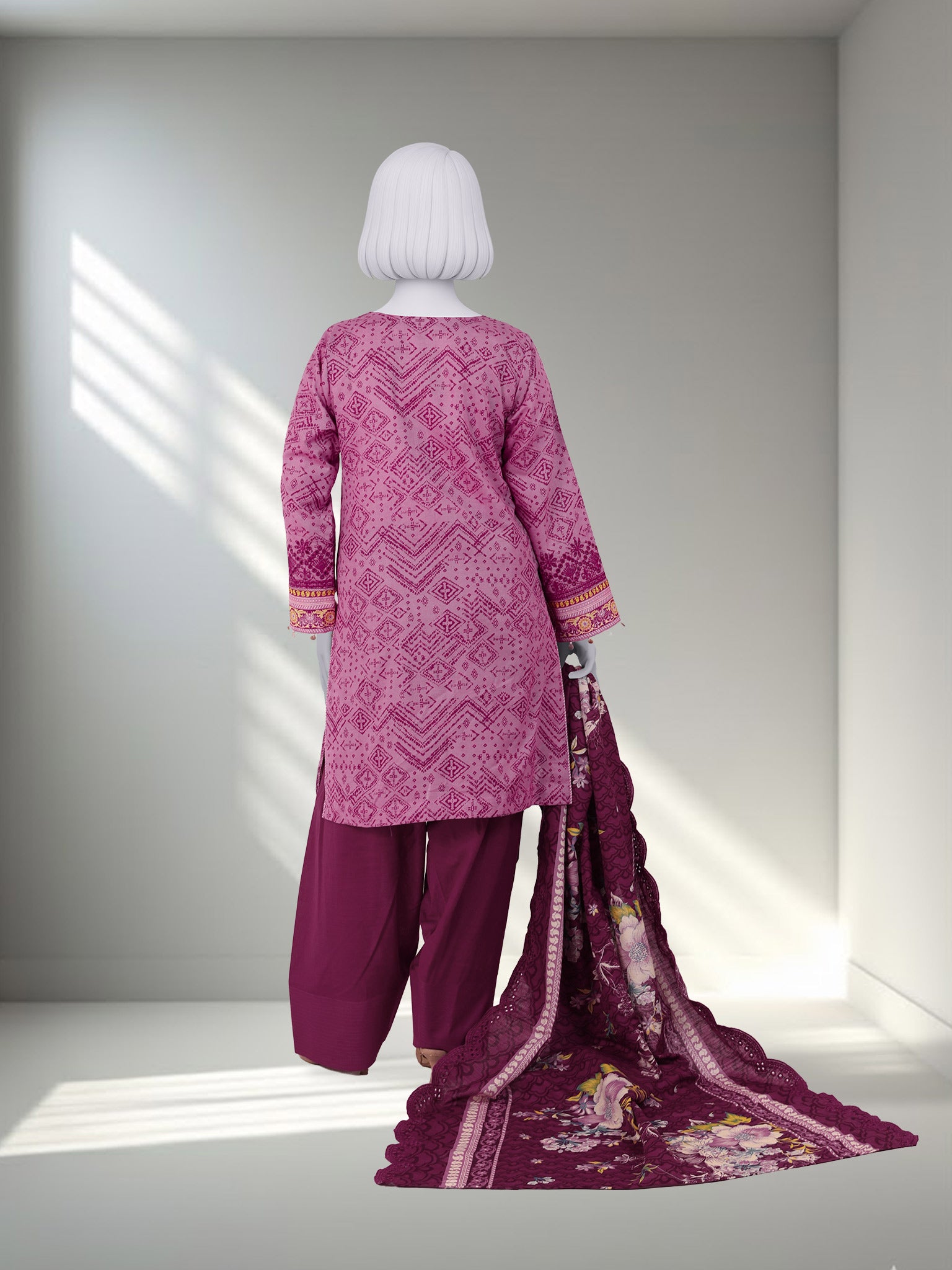 Embroidered Chikankari Khaddar 3Pc Unstitched Suit  | PJBCKU251162B